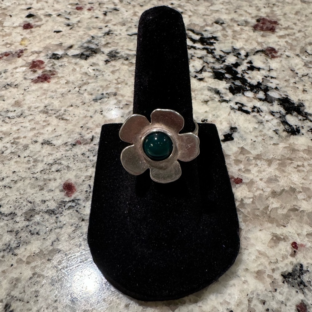Silver Flower Ring - image 1